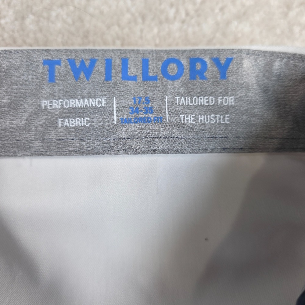 Twillory Dress Shirt Mens 17.5 34-35 White Performance Fabric Tailored Fit - Picture 4 of 7